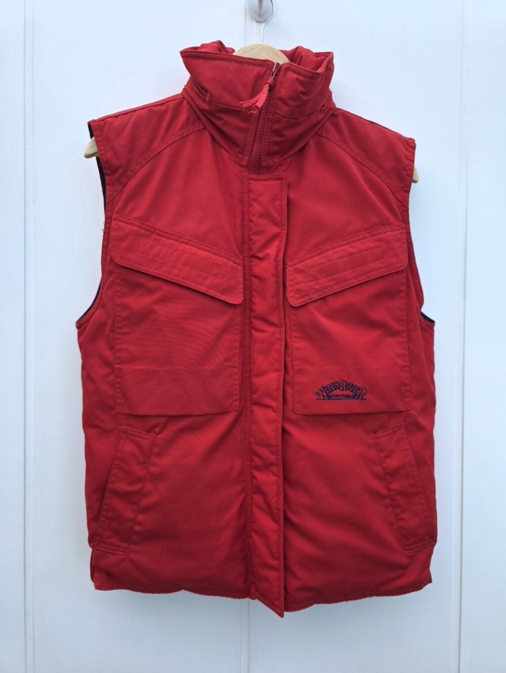 Wind River Outfitting Co. Hooded Goose Down Puffer Red Zip Up Vest Womens Small